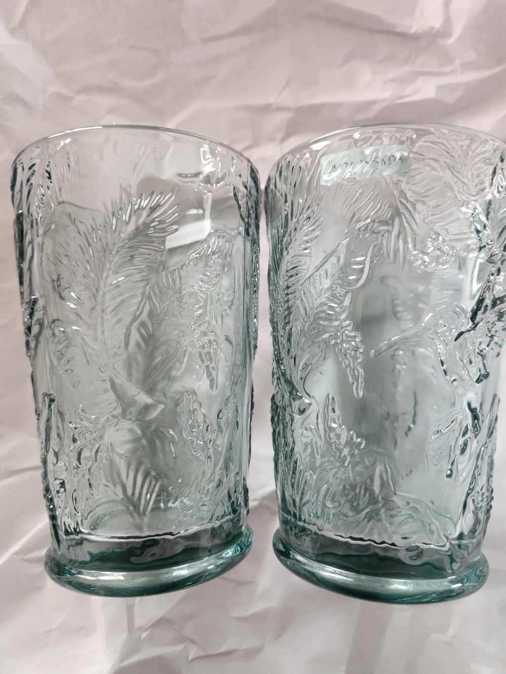 Set Of 2 Hummingbird Embossed Drinking Glasses By Godinger